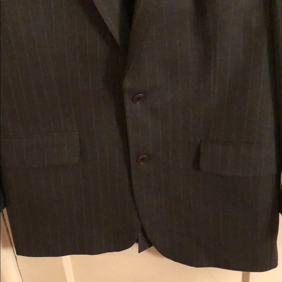 BROOKS BROTHERS PINSTRIPES WOOL BLAZER MEN’S SIZE 40R CHARCOAL GREY - Picture 3 of 8